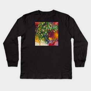 Foliage with golden leaves Kids Long Sleeve T-Shirt